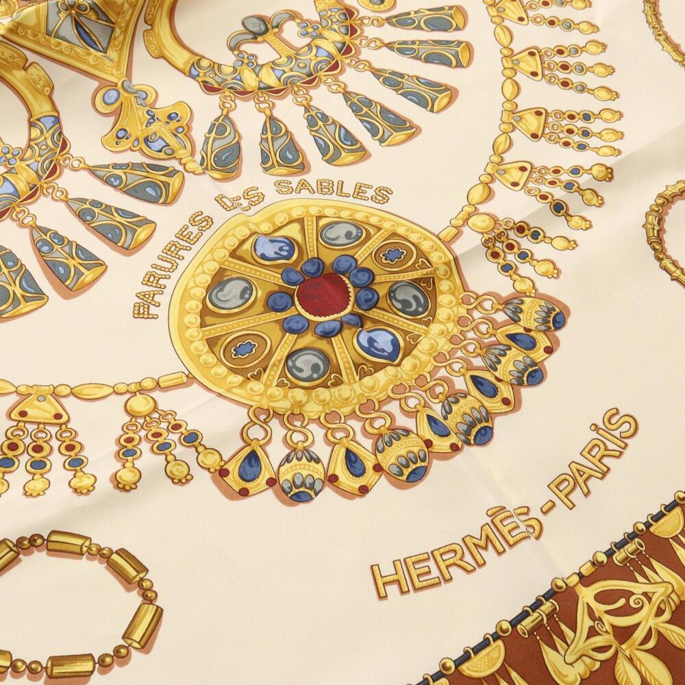 HERMES Brown Silk Scarf - Picture 8 of 8